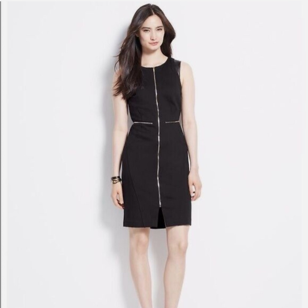Ann Taylor Black zipper Sleeveless work Dress